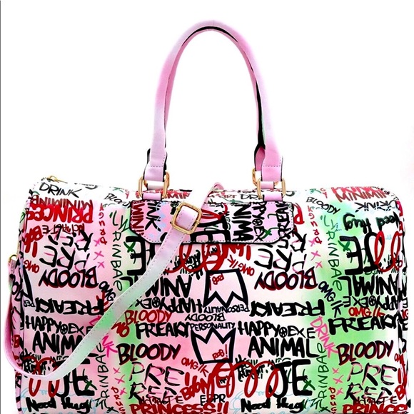 🎀 Psychedelic Pink Travel Duffel Bag🎀 Retro Tote - Picture 1 of 2
